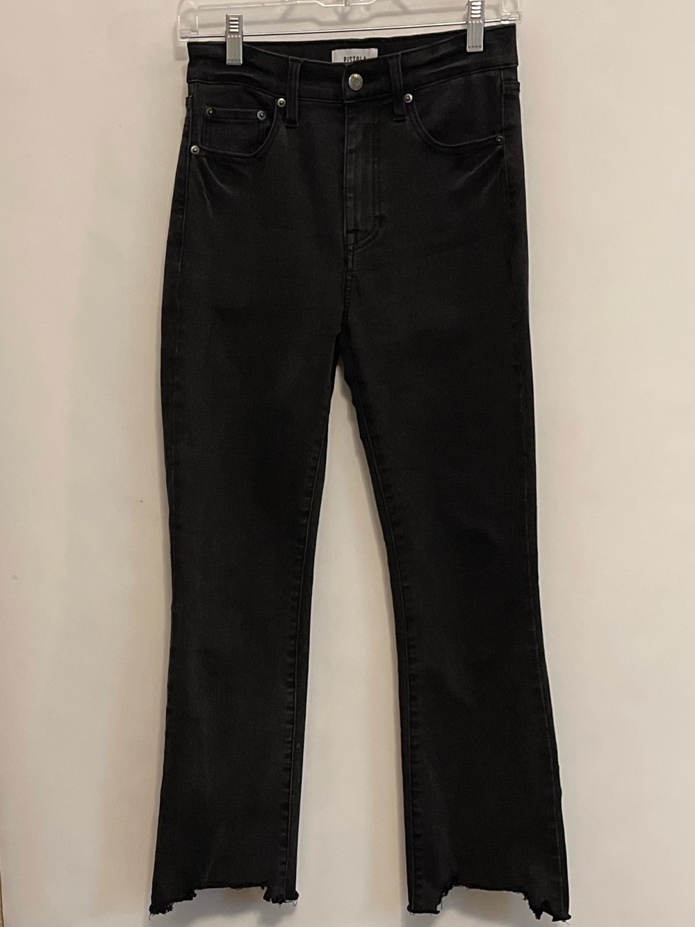Pistola Lennon Black High Rise Crop Boot Leg Jeans 26